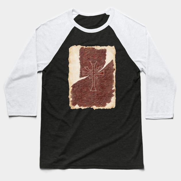 The Grail Tablet Baseball T-Shirt by Buff Geeks Art